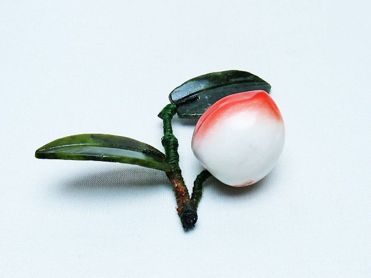 アゲートモモ鉢植え 置物[T726-1554] 3枚目