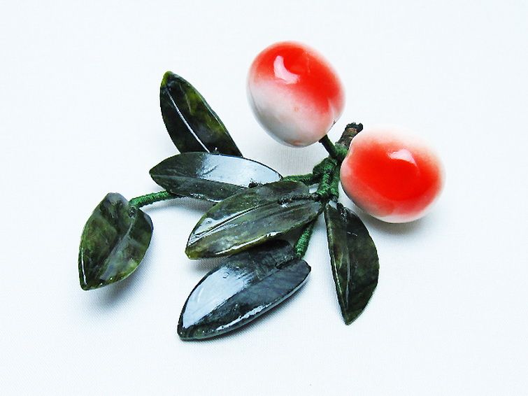 アゲートモモ鉢植え 置物[T726-1560] 2枚目