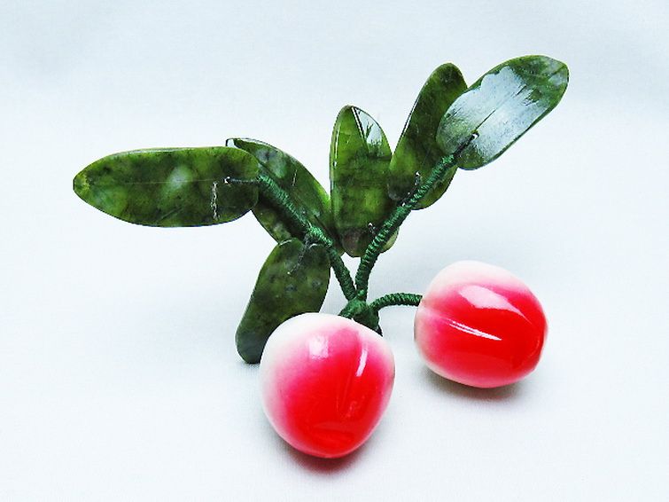 アゲートモモ鉢植え 置物[T726-1562] 2枚目