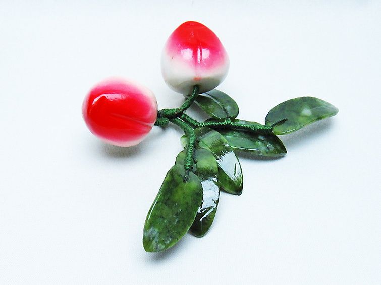 アゲートモモ鉢植え 置物[T726-1562] 3枚目