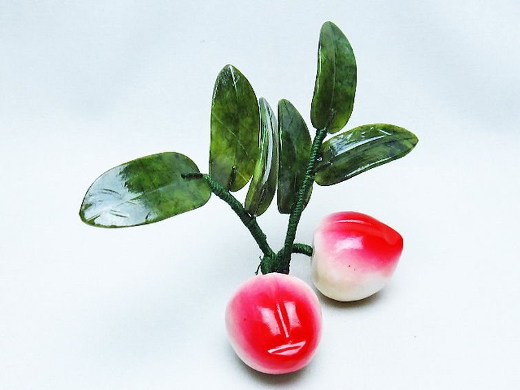 アゲートモモ鉢植え 置物[T726-1563] 2枚目