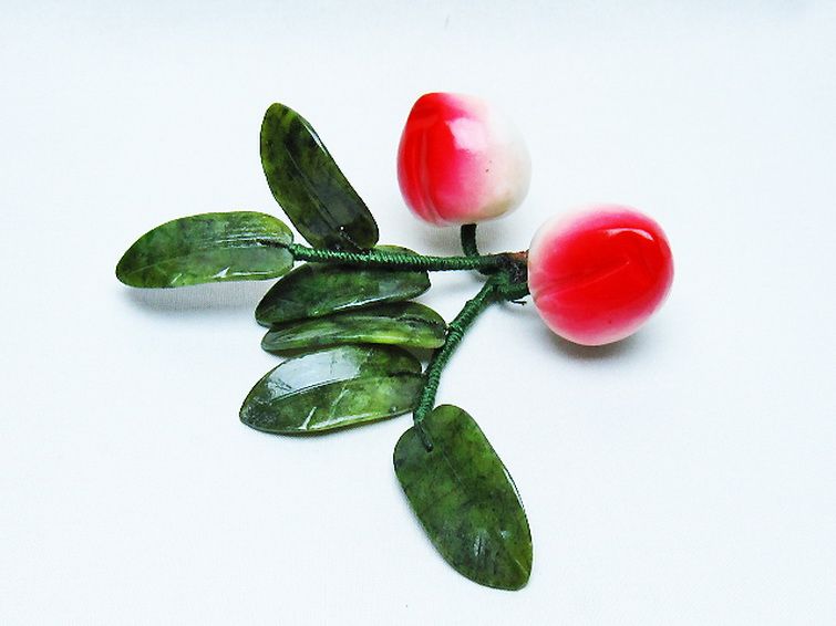 アゲートモモ鉢植え 置物[T726-1563] 3枚目