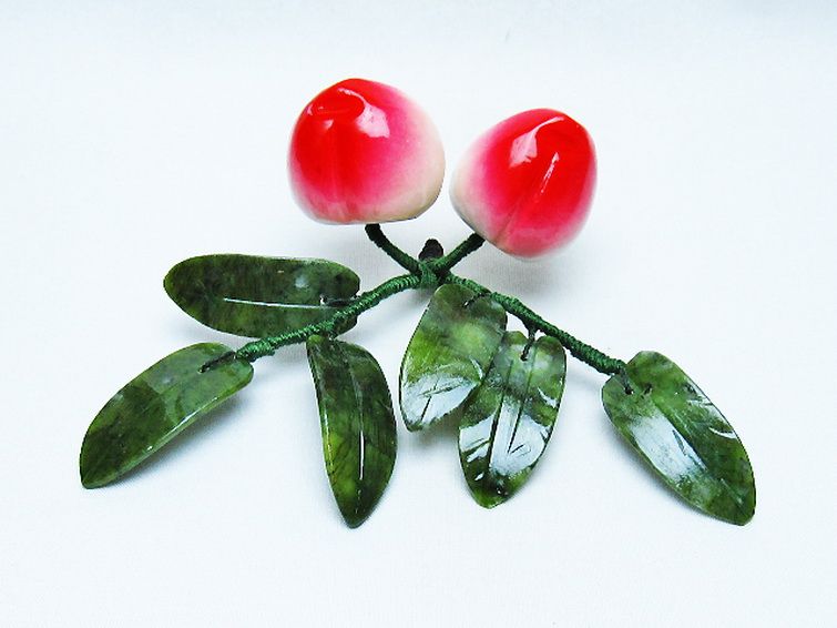 アゲートモモ鉢植え 置物[T726-1564] 3枚目