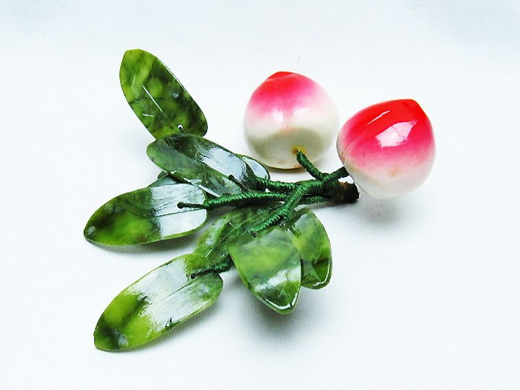 アゲートモモ鉢植え 置物[T726-1566] 3枚目