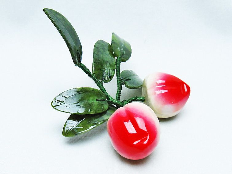 アゲートモモ鉢植え 置物[T726-1567] 2枚目