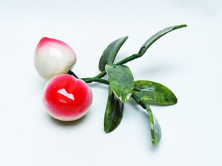 アゲートモモ鉢植え 置物[T726-1568] 3枚目