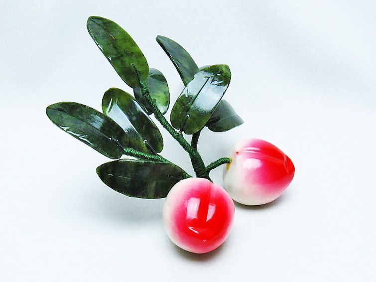 アゲートモモ鉢植え 置物[T726-1569] 2枚目