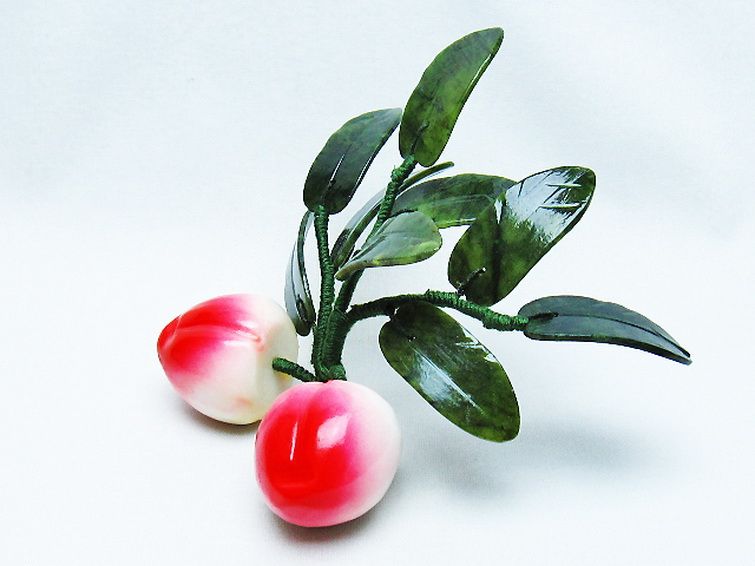 アゲートモモ鉢植え 置物[T726-1569] 3枚目