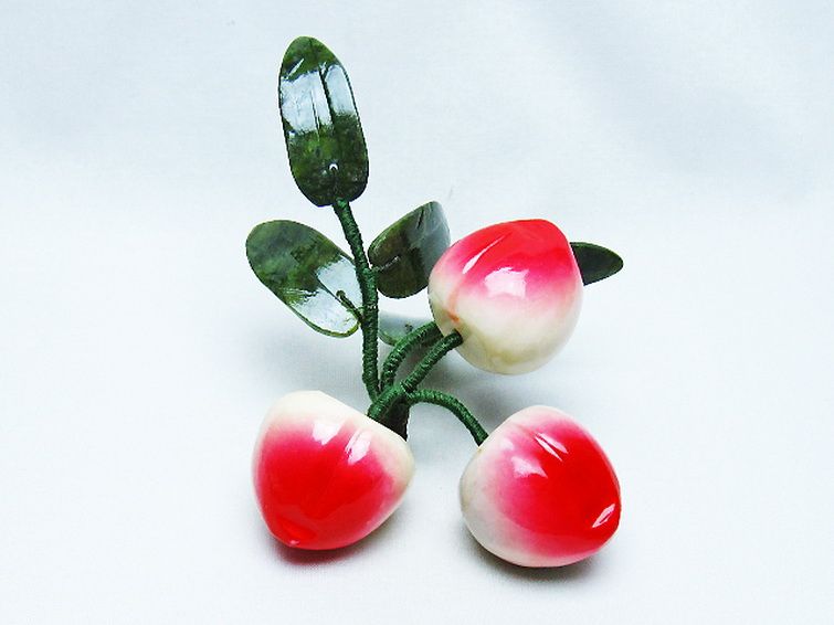 アゲートモモ鉢植え 置物[T726-1572] 3枚目