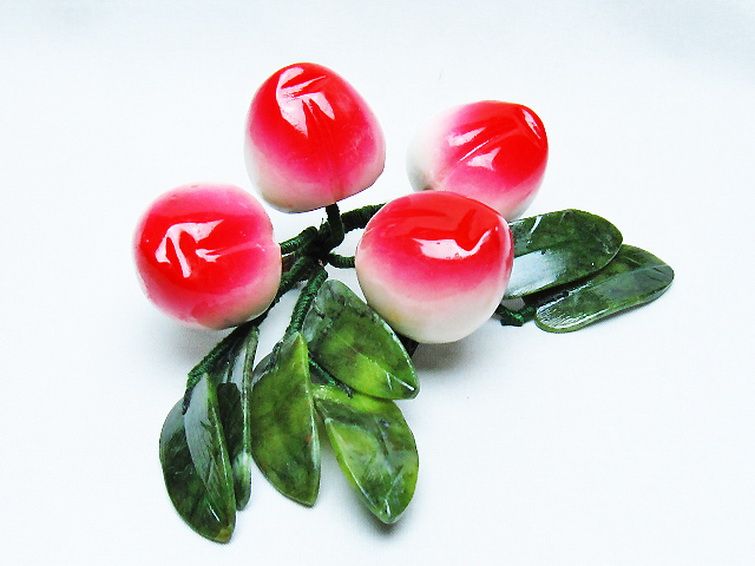 アゲートモモ鉢植え 置物[T726-1573] 3枚目