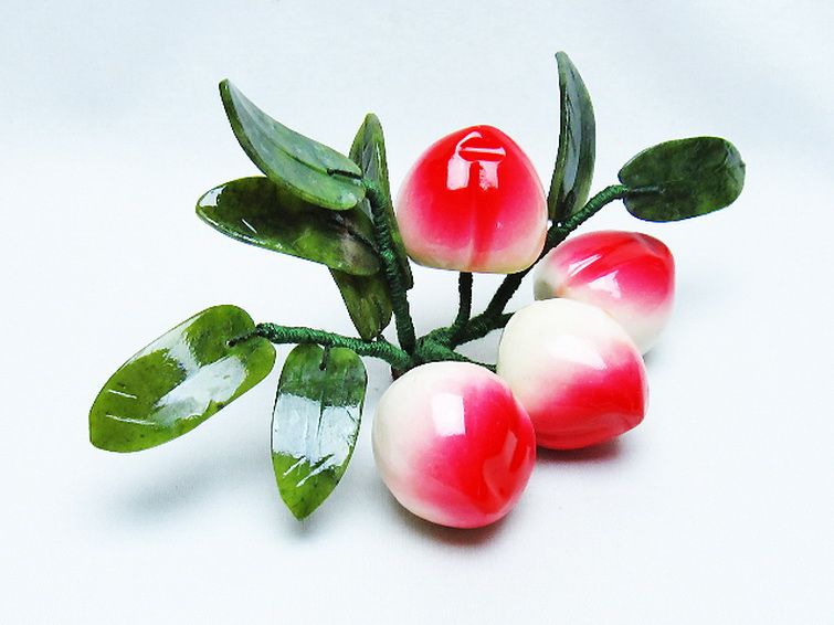 アゲートモモ鉢植え 置物[T726-1574] 3枚目