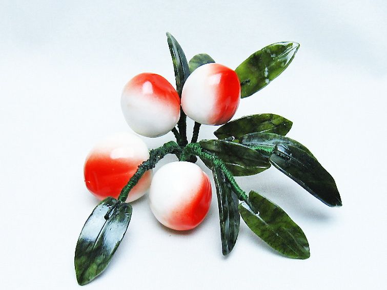 アゲートモモ鉢植え 置物[T726-1575] 2枚目