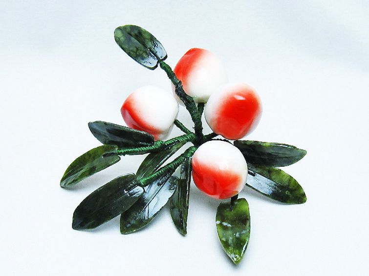 アゲートモモ鉢植え 置物[T726-1575] 3枚目