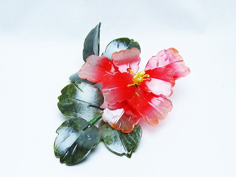 アゲートツツジ鉢植え 置物[T726-1586] 2枚目