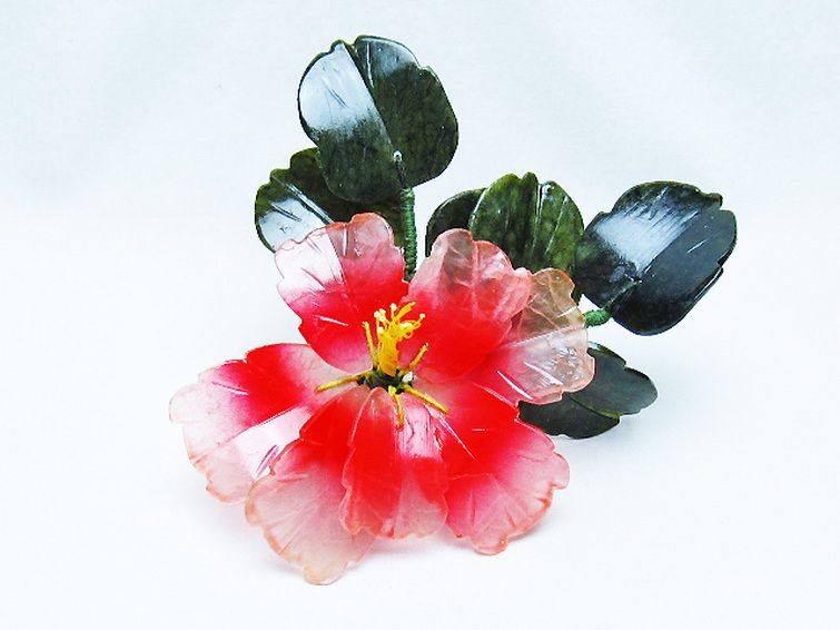 アゲートツツジ鉢植え 置物[T726-1590] 1枚目