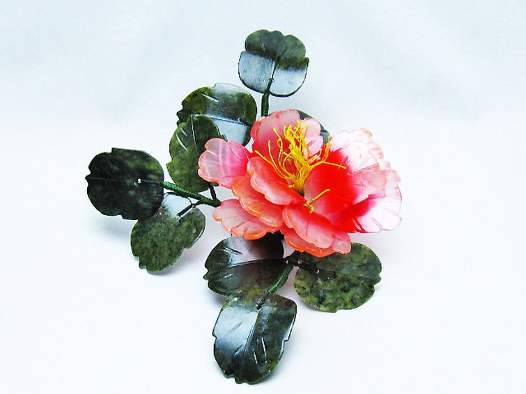 アゲートツツジ鉢植え 置物[T726-1592] 2枚目