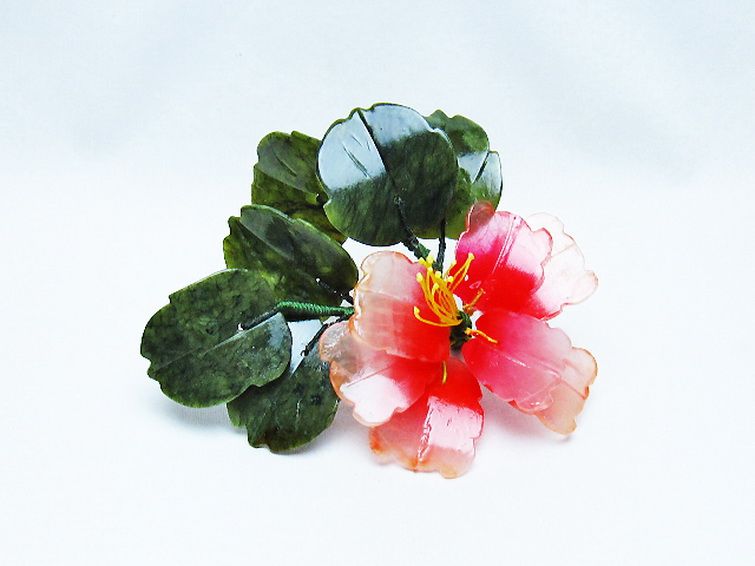 アゲートツツジ鉢植え 置物[T726-1593] 1枚目