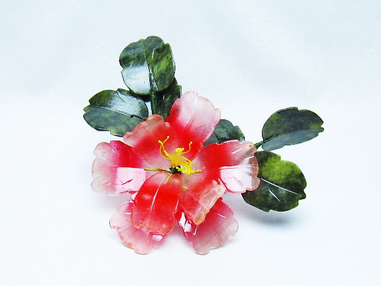 アゲートツツジ鉢植え 置物[T726-1596] 1枚目