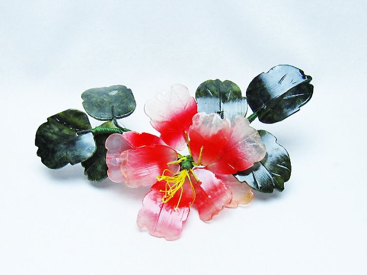 アゲートツツジ鉢植え 置物[T726-1597] 1枚目