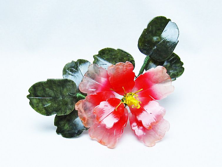 アゲートツツジ鉢植え 置物[T726-1600] 1枚目