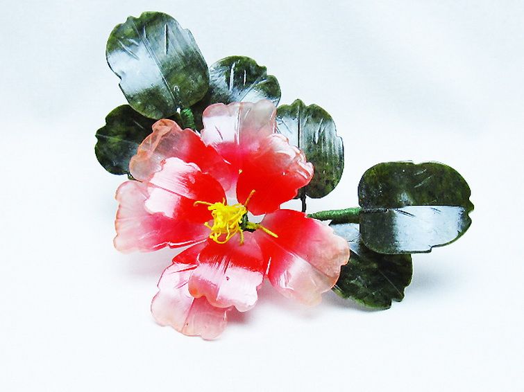 アゲートツツジ鉢植え 置物[T726-1600] 2枚目