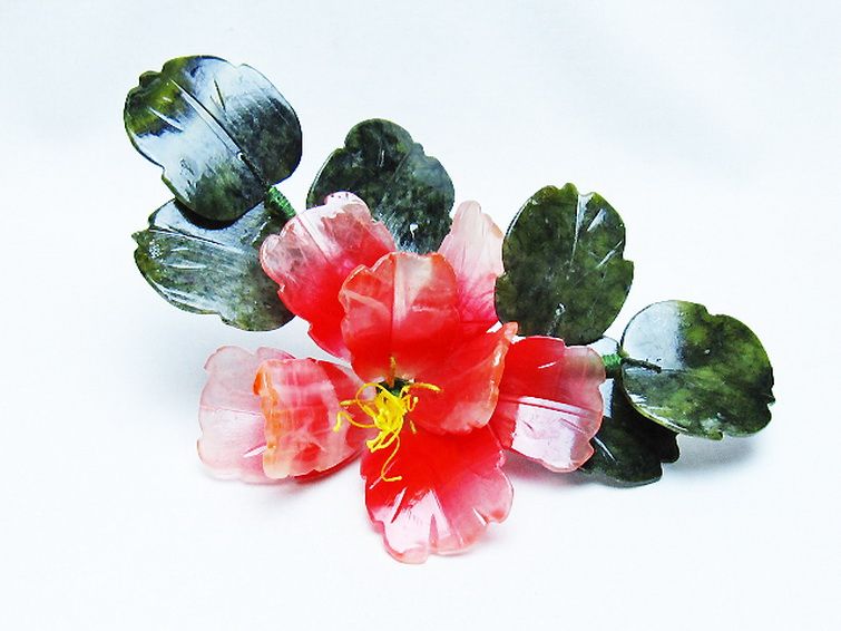 アゲートツツジ鉢植え 置物[T726-1603] 1枚目