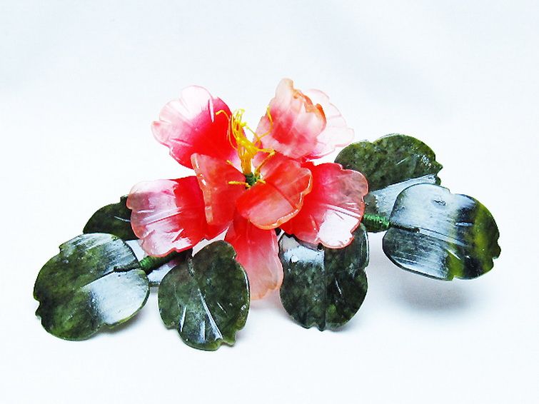 アゲートツツジ鉢植え 置物[T726-1603] 2枚目