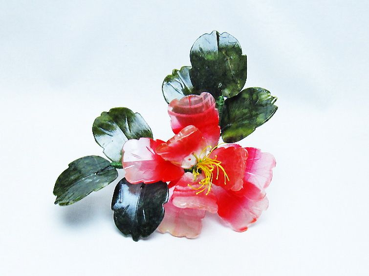 アゲートツツジ鉢植え 置物[T726-1604] 1枚目