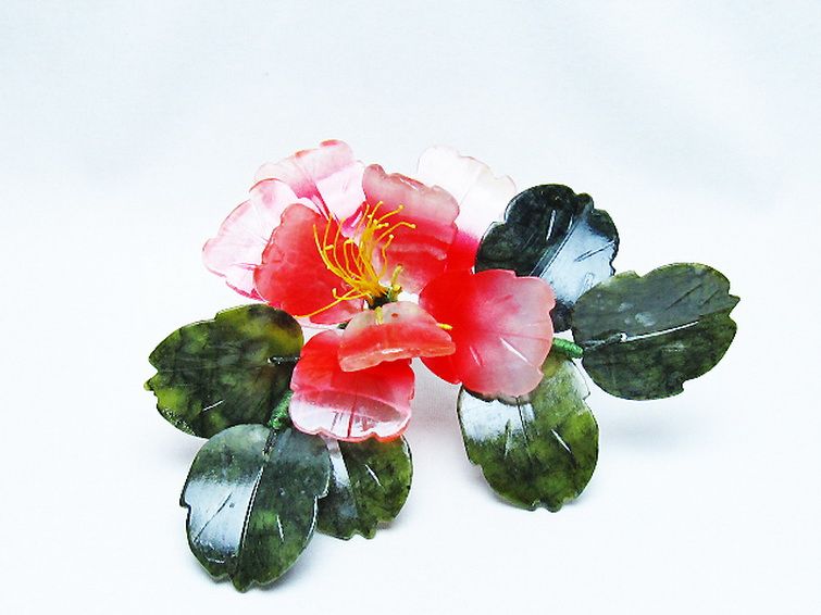 アゲートツツジ鉢植え 置物[T726-1604] 2枚目