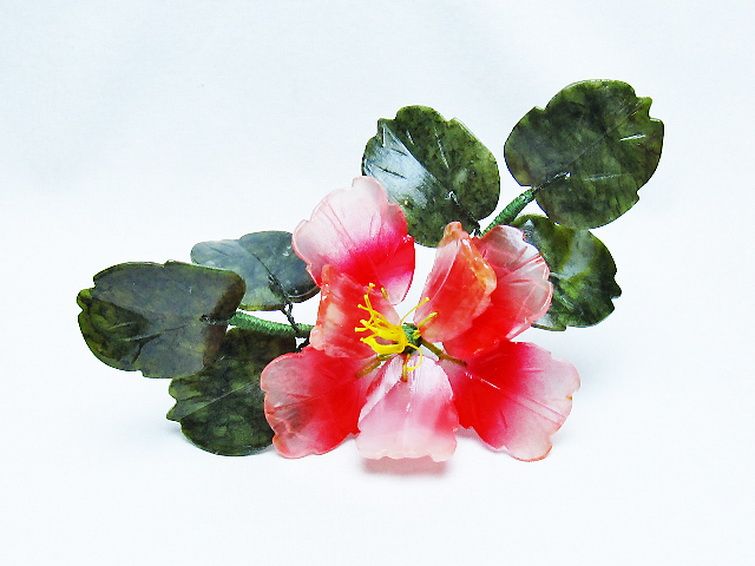 アゲートツツジ鉢植え 置物[T726-1609] 1枚目