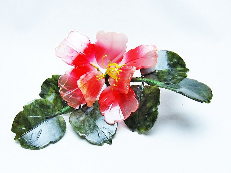 アゲートツツジ鉢植え 置物[T726-1609] 2枚目