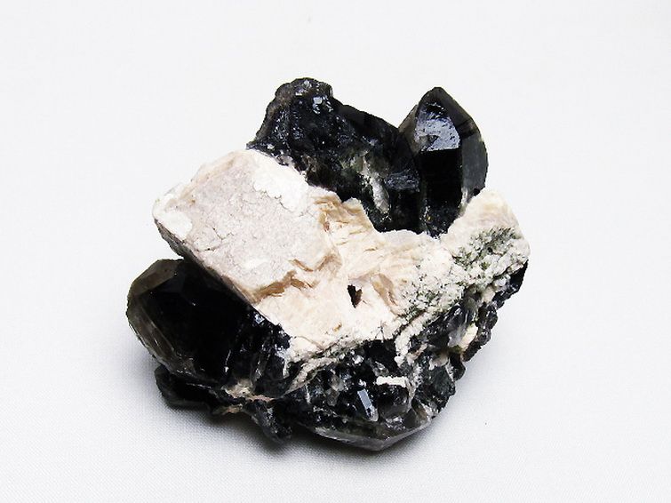 山東省産 モリオン 純天然 黒水晶 クラスター [t728-2193] 1枚目