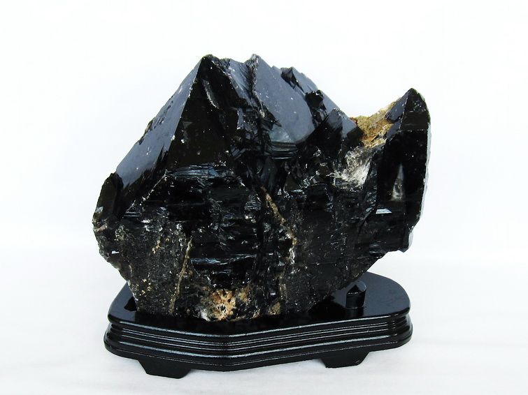 14.8Kg 山東省産 モリオン 純天然 黒水晶 原石 同梱不可[T728-2435] 1枚目