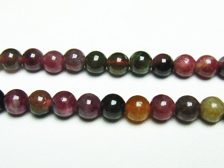ミックスカラー トルマリン 一連 ビーズ 5mm [t75-6832] 3枚目