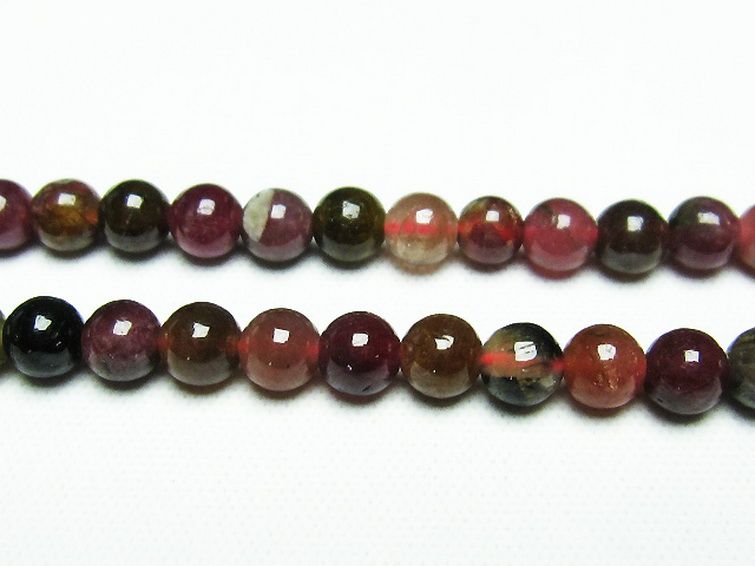 ミックスカラー トルマリン 一連 ビーズ 5mm [t75-6837] 3枚目