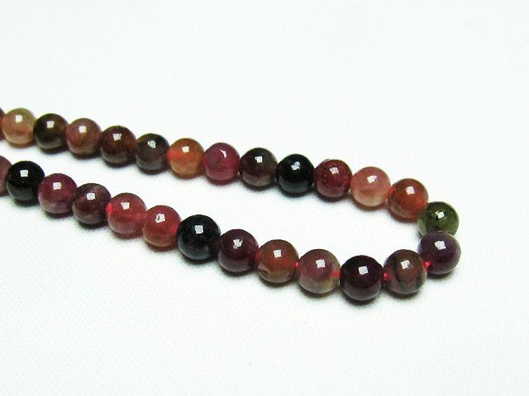 ミックスカラー トルマリン 一連 ビーズ 5mm [t75-6840] 3枚目