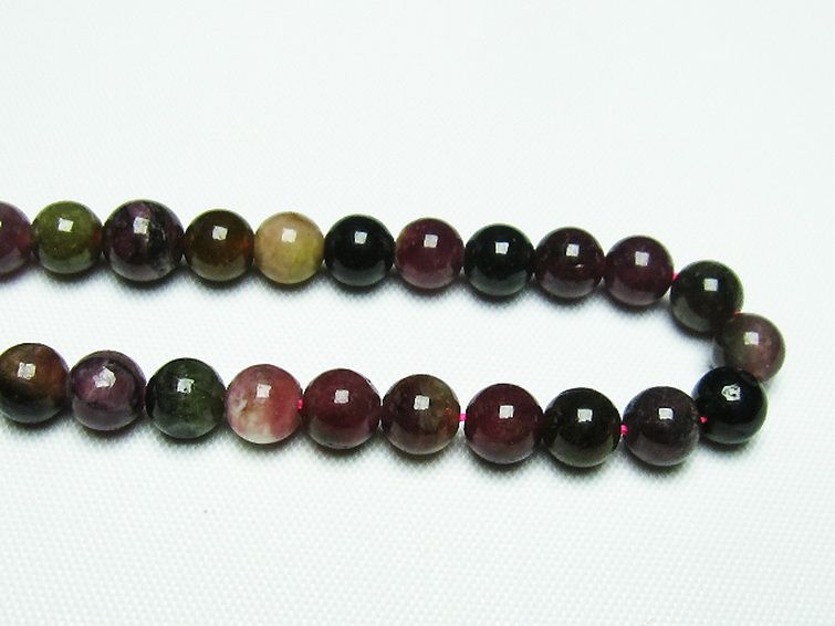 ミックスカラー トルマリン 一連 ビーズ 6mm [t75-6924] 3枚目