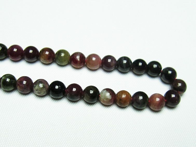 ミックスカラー トルマリン 一連 ビーズ 6mm [t75-6928] 3枚目