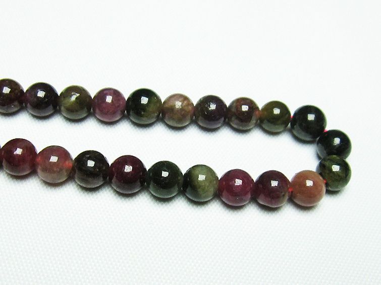 ミックスカラー トルマリン 一連 ビーズ 6mm [t75-6934] 3枚目