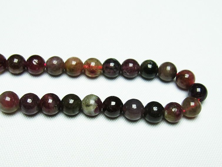 ミックスカラー トルマリン 一連 ビーズ 6mm [t75-6951] 3枚目
