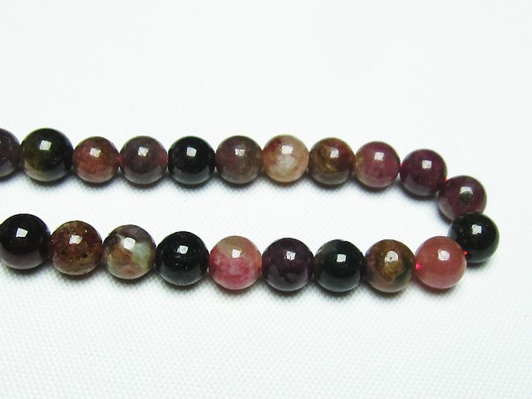 ミックスカラー トルマリン 一連 ビーズ 6mm [t75-6953] 3枚目
