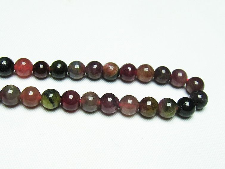ミックスカラー トルマリン 一連 ビーズ 6mm [t75-6998] 3枚目