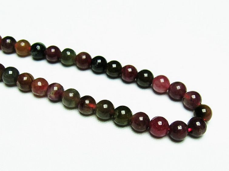 ミックスカラー トルマリン 一連 ビーズ 5mm [t75-7027] 3枚目