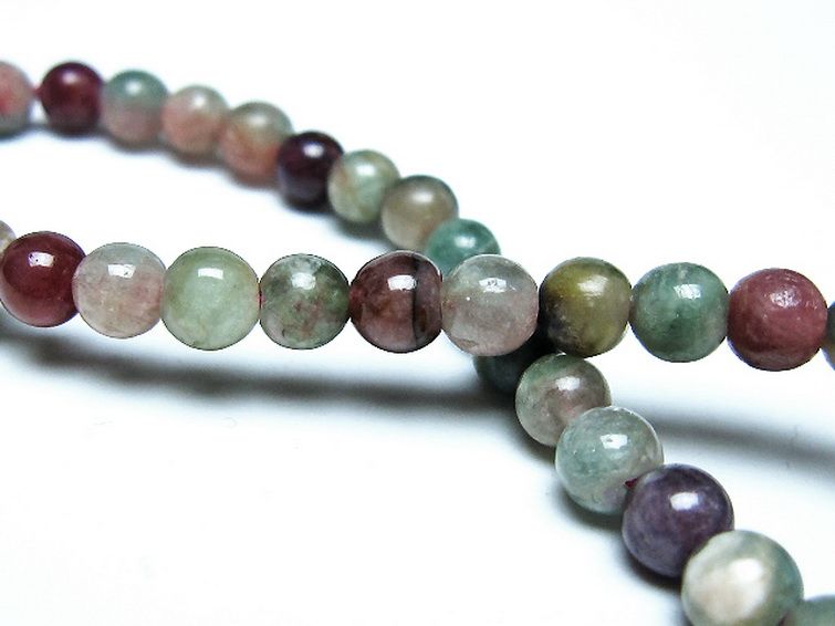 ミックスカラートルマリン ブレスレット 4mm [t75-7334] 2枚目