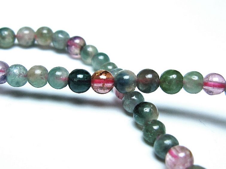 ミックスカラートルマリン ブレスレット 4mm [t75-7337] 2枚目