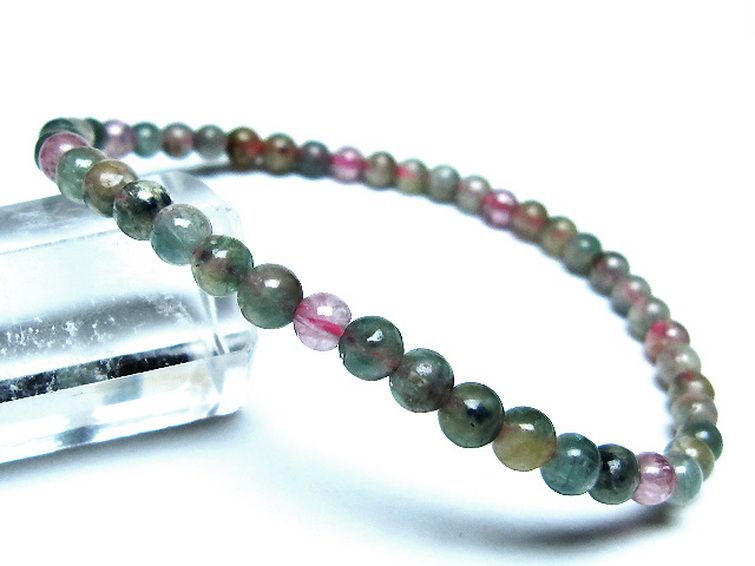 ミックスカラートルマリン ブレスレット 4mm [t75-7341] 1枚目