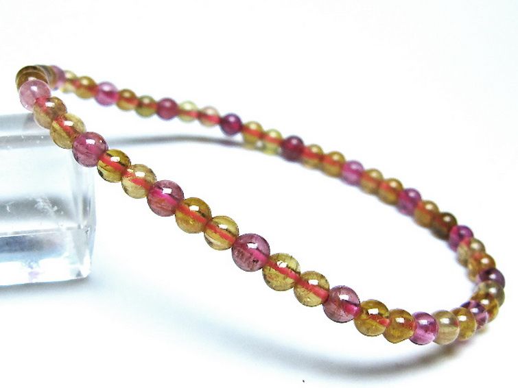 ミックスカラートルマリン ブレスレット 4mm [t75-7356] 1枚目