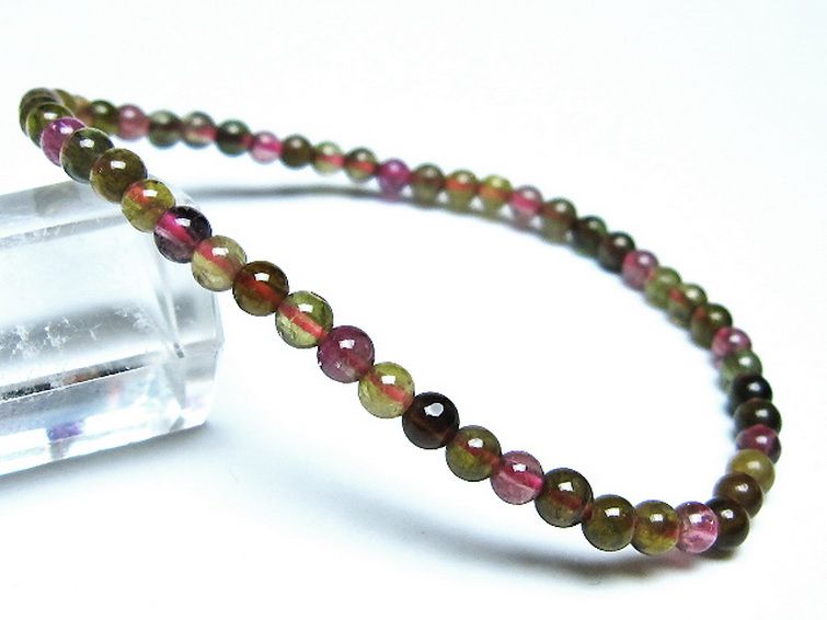 ミックスカラートルマリン ブレスレット 4mm [t75-7371] 1枚目