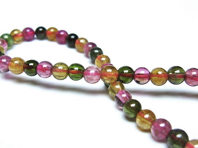 ミックスカラートルマリン ブレスレット 4mm [t75-7372] 2枚目