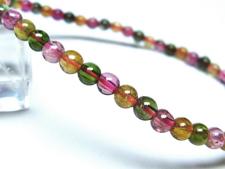 ミックスカラートルマリン ブレスレット 4mm [t75-7372] 3枚目